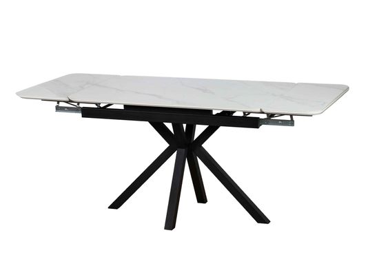 стол OCTARIN 120 White Stone Matt / Опора Черная