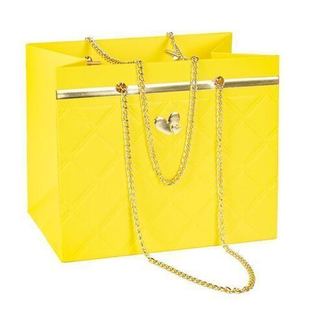 Пакет-сумка с цепочкой 18*12*15 ЖЕЛТЫЙ
