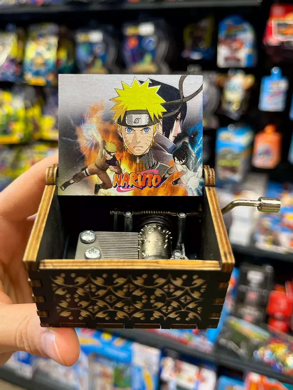 Музыкальная шкатулка детская Наруто Саске Naruto деревянная
