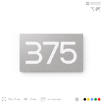 Номер на дверь 375, табличка на дверь для офиса, квартиры, кабинета, аудитории, склада, серая 120х70 мм, Айдентика Технолоджи