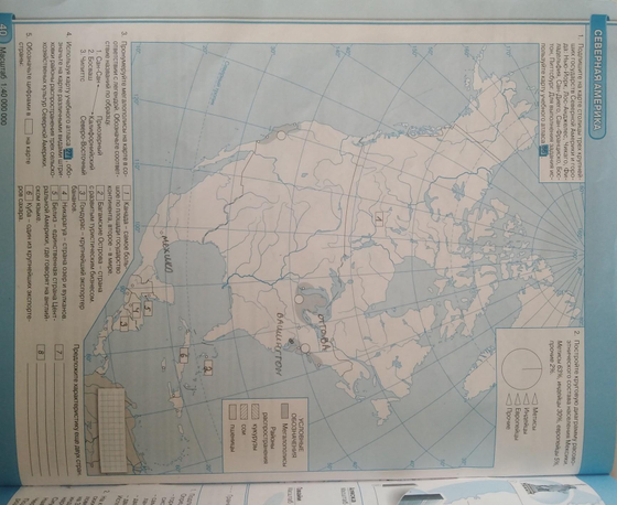 Карта "Политическая карта полушарий"