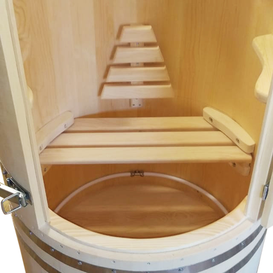 Комплект "КРУГЛЫЙ XXL ПРОТОЧНЫЙ" (кедровая бочка с парогенератором)