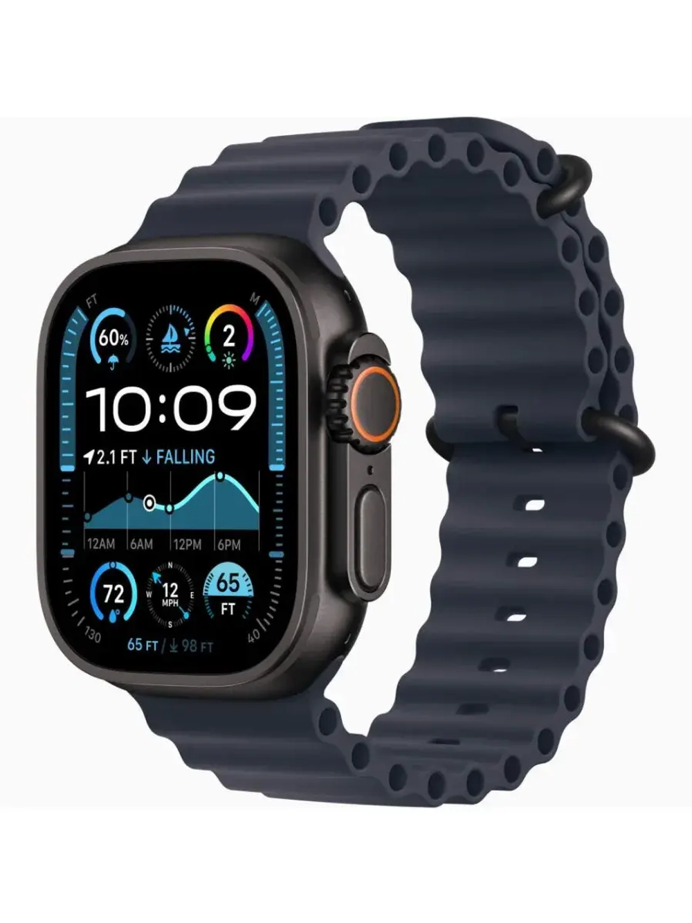 Watch Ultra 2, 49 мм, Black Titanium Ocean Band, Navy