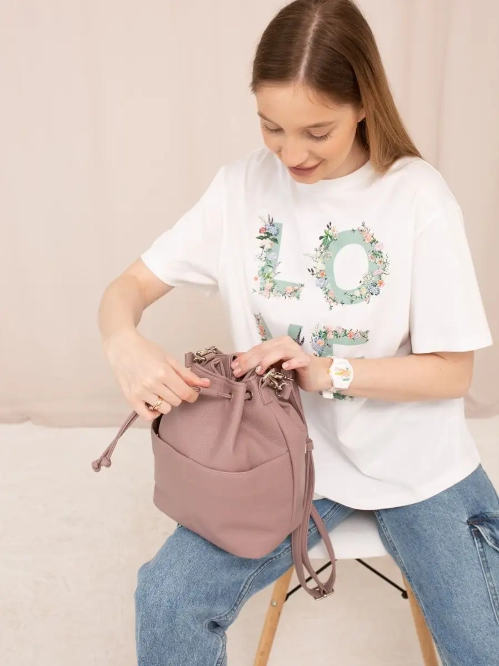 сумка через плечо тоут средняя мешок