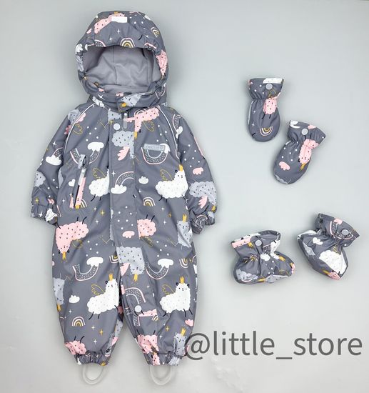 Комбинезон демисезонный "Ламы" серый