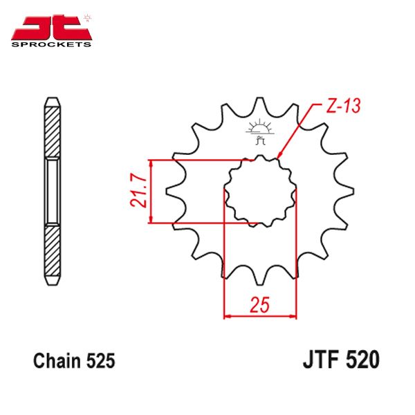 JT JTF520.15RB звезда передняя (ведущая), 15 зубьев