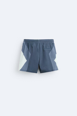 ZARA ПЛАВКИ С ЦВЕТОВЫМИ БЛОКАМИ, СЕРО-СИНИЙ