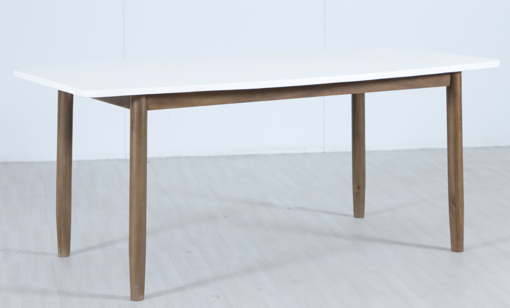 Комплект обеденной деревянной мебели на 6 персон Tagliamento Apoyo, грецкий орех, голубой, белый