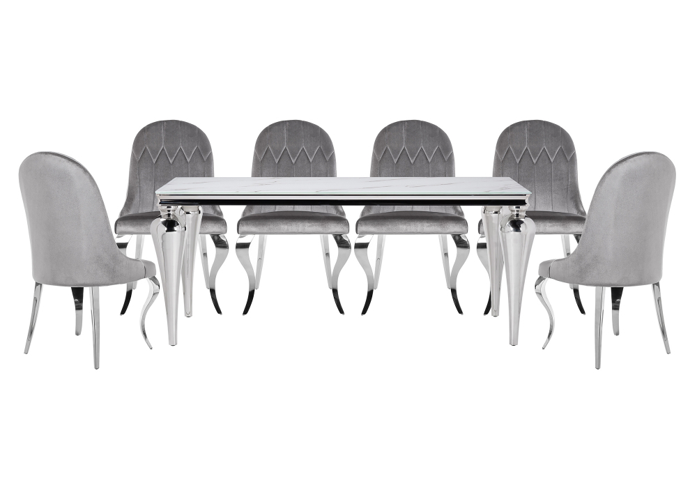 Обеденная группа Woodville Карли white, gray