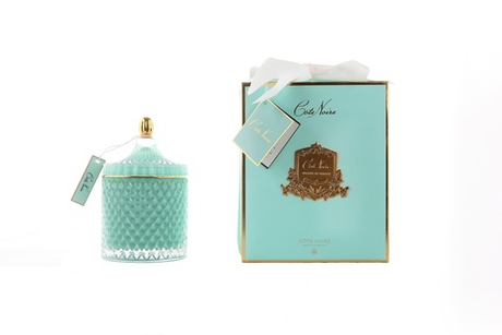 Свеча большая 450г бирюзовая Cote Noire Grand Blue Art Deco