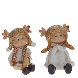 GAEM Фигурка декоративная "Мальчик/Девочка", L5,5 W6 H6,5 см, 2в.