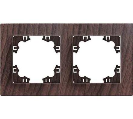 Рамка двухместная горизонтальная "UNIVersal" серия "Афина" венге (еврослот) (HU2330)
