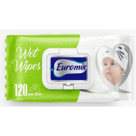 Влажные салфетки детские Euromix 120 штук
