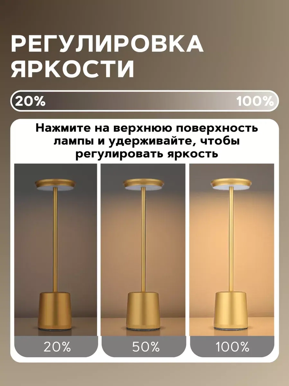 Настольная лампа беспроводная светильник ночник