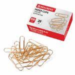 Скрепки канцелярские 28мм, 100шт, золотистые, Brauberg, картон. упак.