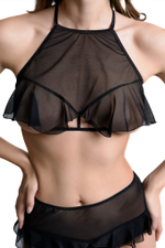 Эротический бралетт Erolanta Karen с открытой грудью черный 46-48