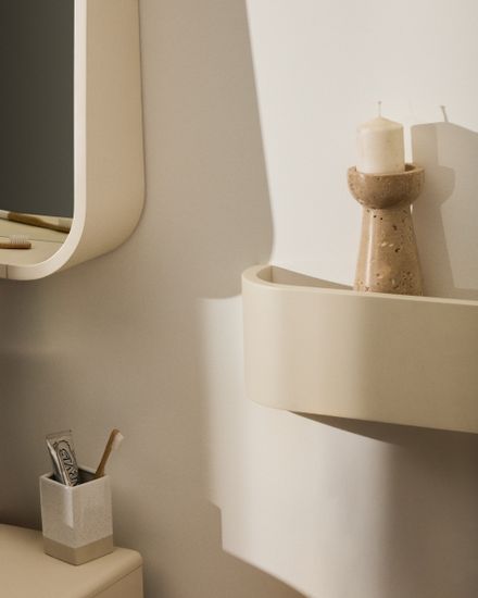 Полка Salaya из лакированной бежевой фанеры ясеня 60 x 12 см