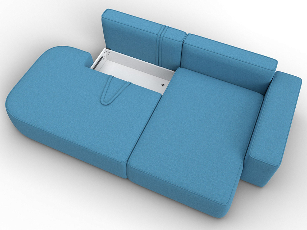 Диван угловой Лига-065 угол правый РОГОЖКА Амур 10 голубой