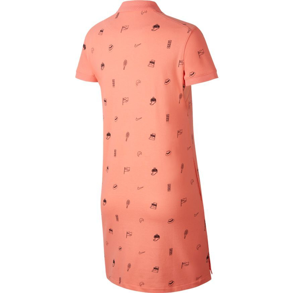 Теннисное платье Nike Polo Dress Print - sunblush/brilliant orange