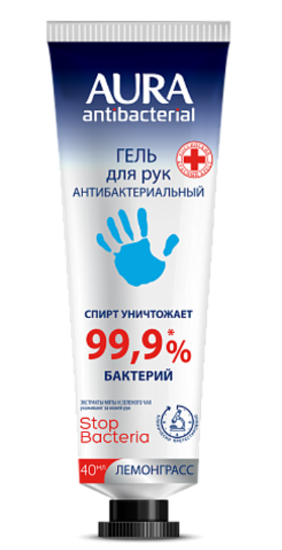 AURA Гель д/рук антибак.40мл.