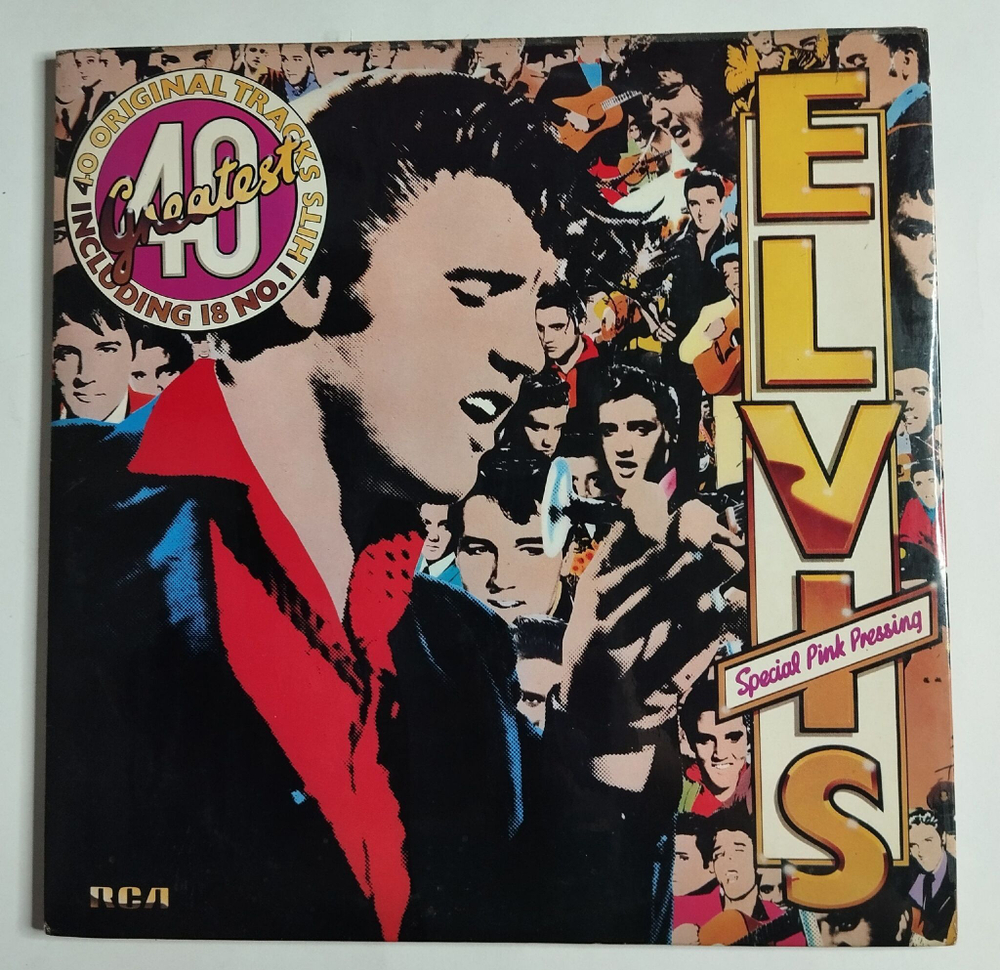 Винтажная виниловая пластинка LP Elvis Presley 40 Greatest (UK 1978) (Pink Vinyl)