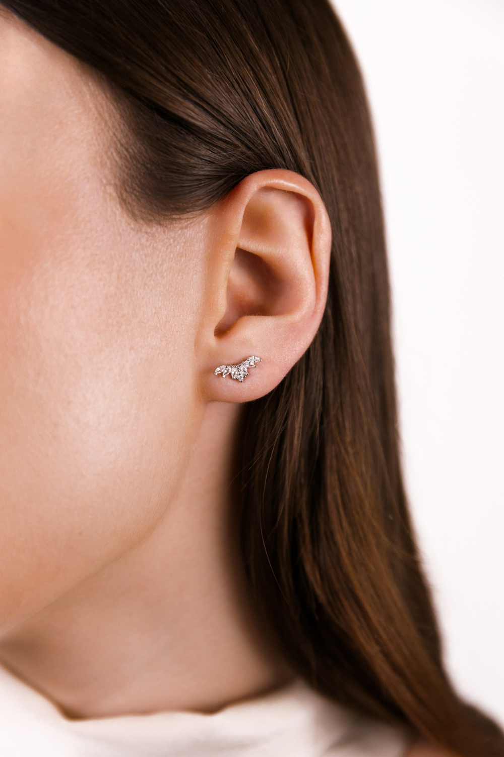 Серьги - пусеты с россыпью камней