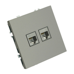 Розетка компьютерная 2-местная RJ-45 (механизм), STEKKER, серия Эмили, RST00-5111-10, платиново-серый, soft touch 49952