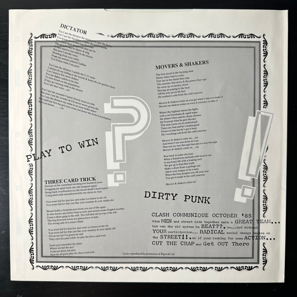 The Clash ‎– Cut The Crap (Голландия 1985г.)