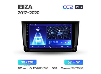 Магнитола Teyes CC2 Plus 3-32 Seat Ibiza 2017-2020 9.0"