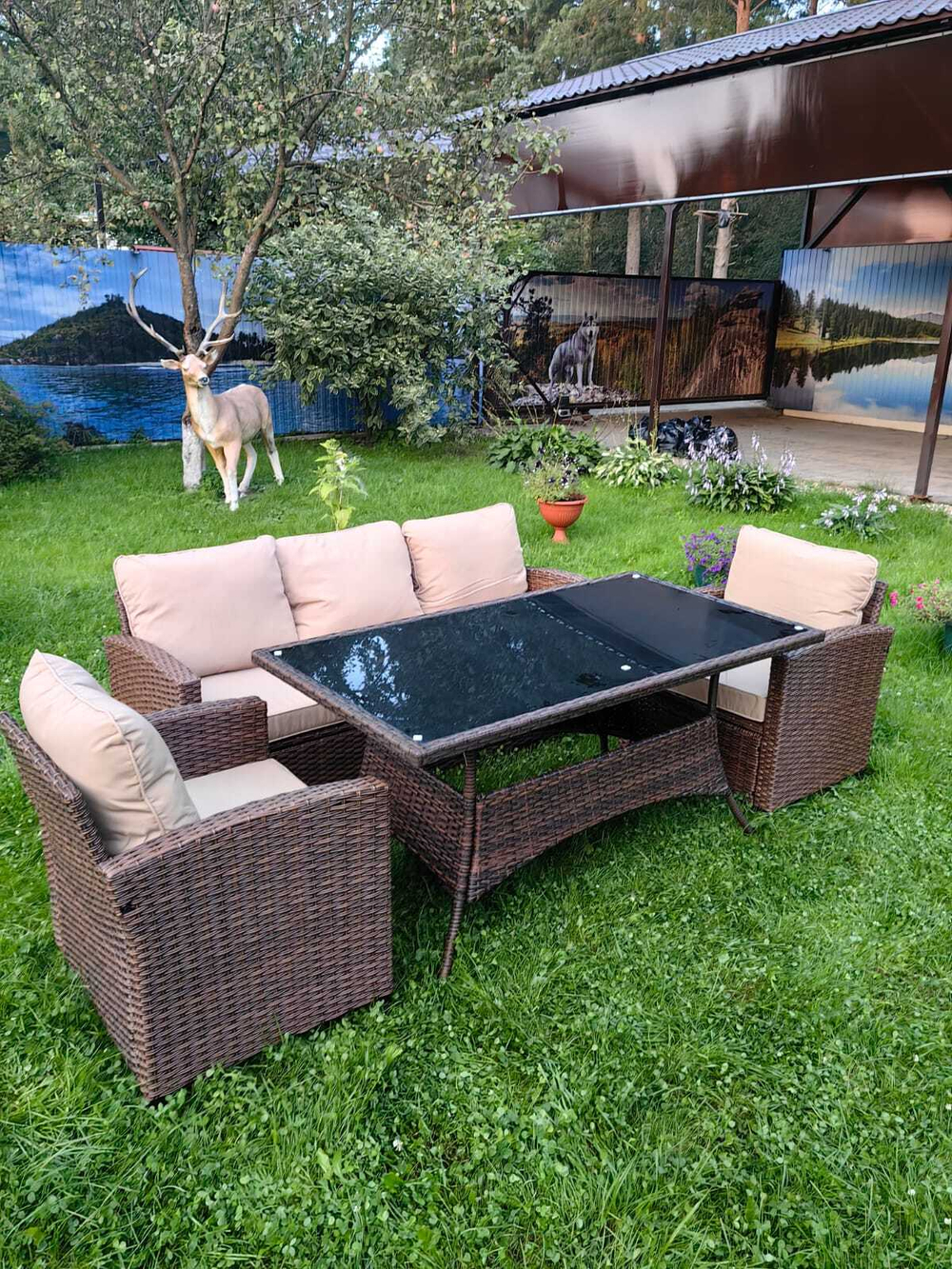 Комплект мебели из искусственного ротанга Сантьяго с столом Пегас Шоколад