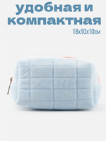 Косметичка пушистая голубая Ningbo Mascube MAS-JH0816-028-04