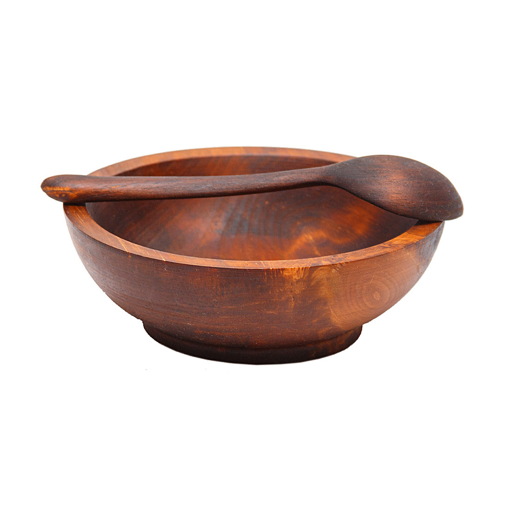 Деревянный набор-пара Art of Siberia из древесины кедра тарелка и ложка. TN22