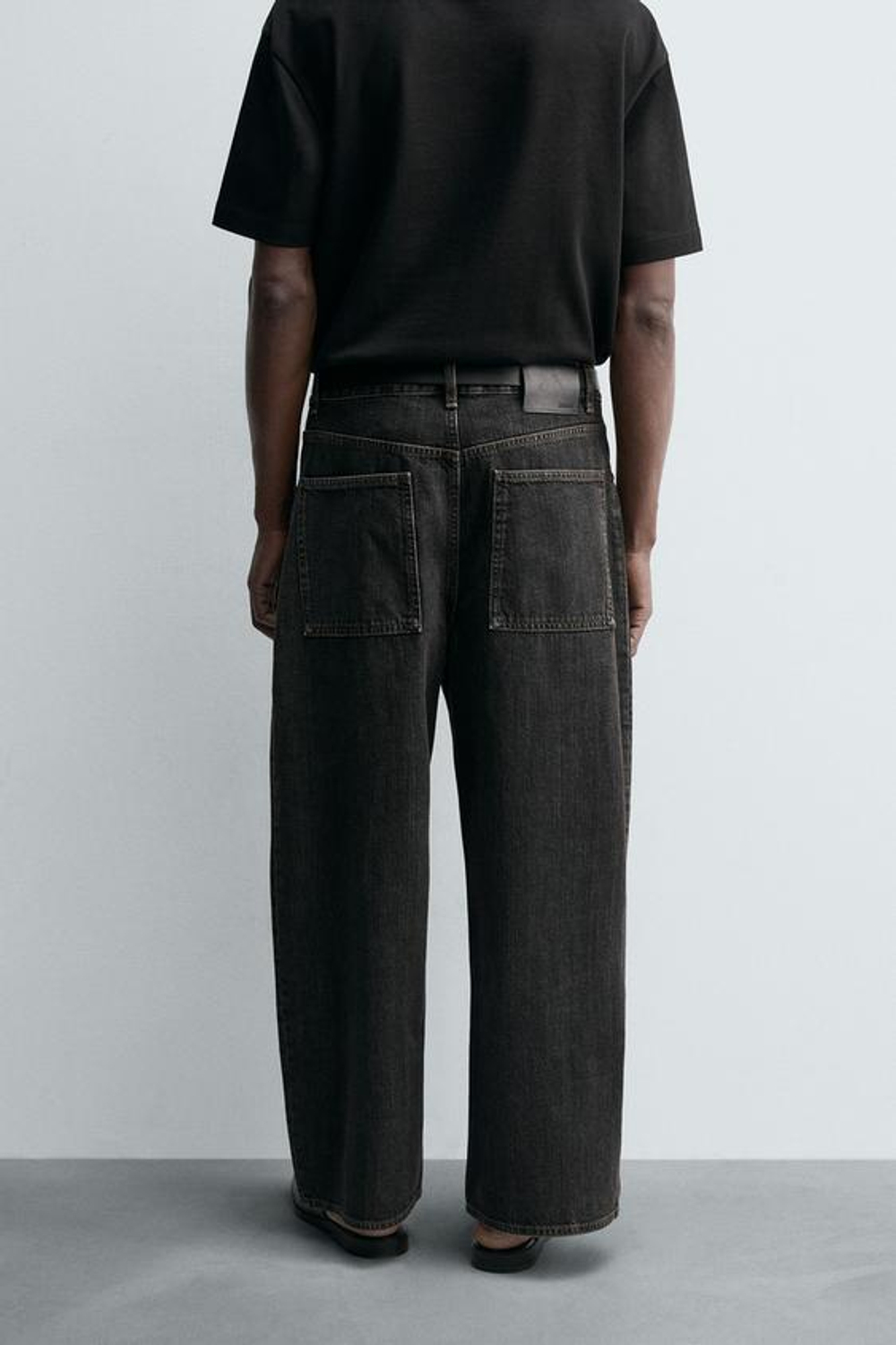 ZARA ДЖИНСЫ WIDE FIT, КОРИЧНЕВЫЙ