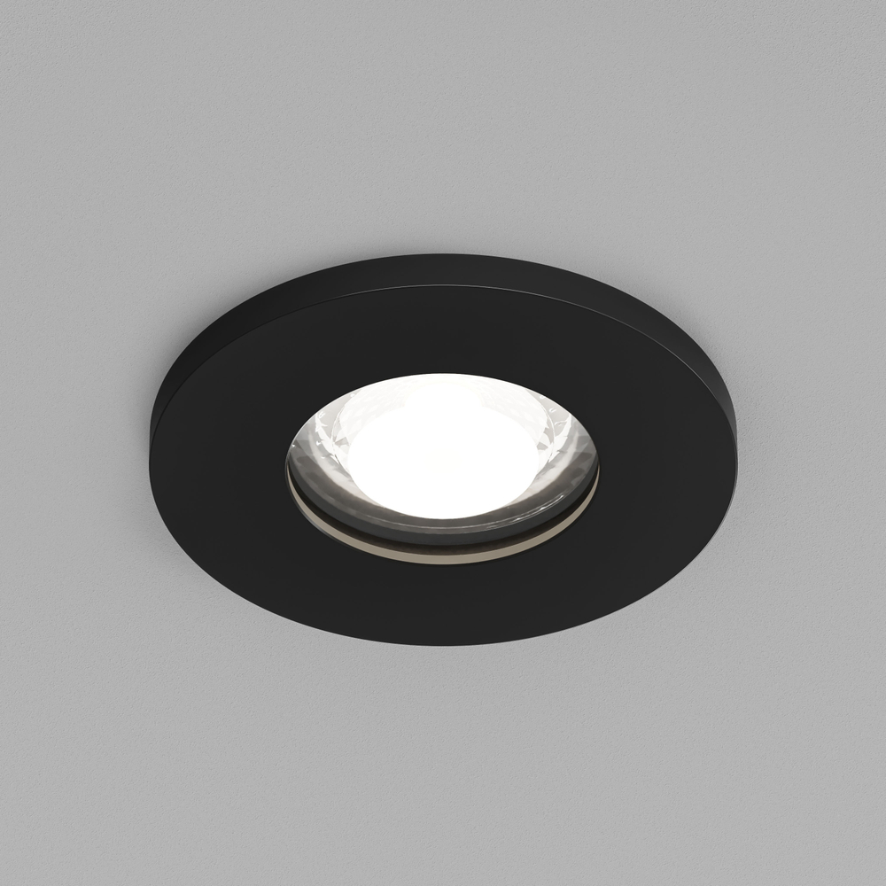 DK2036-BK Встраиваемый светильник влагозащ., IP 44, до 15 Вт, GU10, LED, черный, алюминий