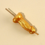 Золотистая свеча для торта в виде фаллоса - 4,5 см. (Цвет: золотистый)