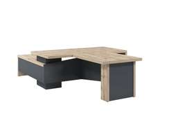 Стол правый 2000х2000х750 с опорной тумбой и брифингом 1150 T-820R.0000-02