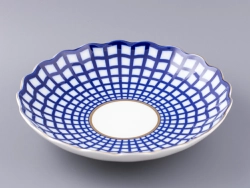 Сухарница, 215 мм, форма Тюльпан, рисунок Кобальтовая клетка арт. 80.03707.00.1