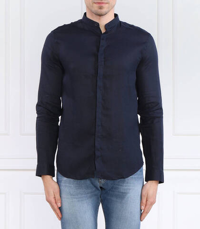 Льняная рубашка Armani Exchange - темно-синий(8NZC66 ZNCFZ)