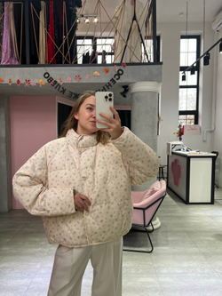 Пуховик Floral голубой