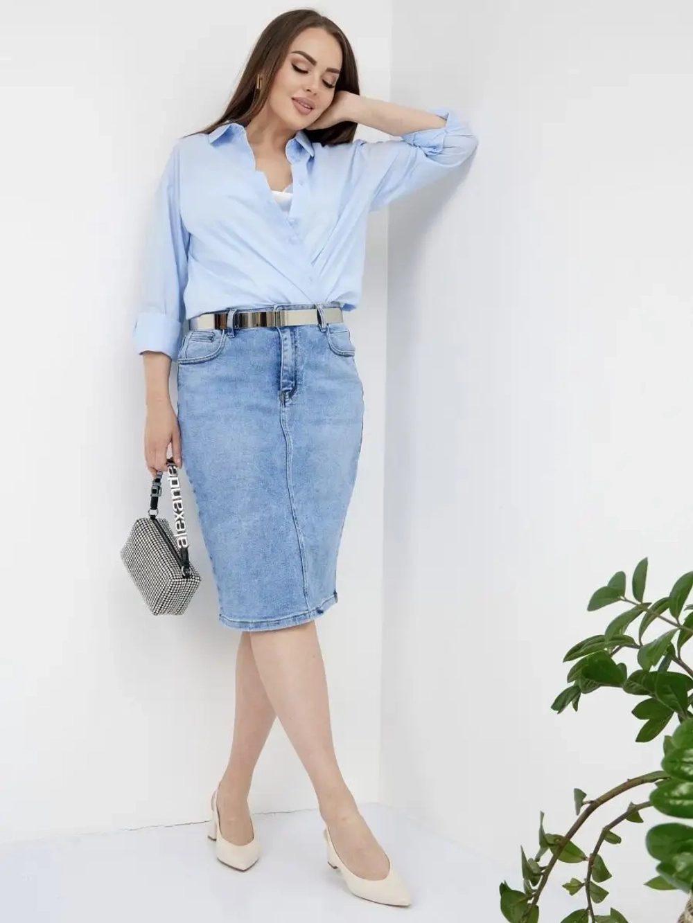 Юбка джинсовая прямая