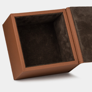 Кофр для хранения из кожи теленка, цвета карамель