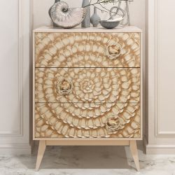 Комод Терра Птички с 3 ящиками Айвори