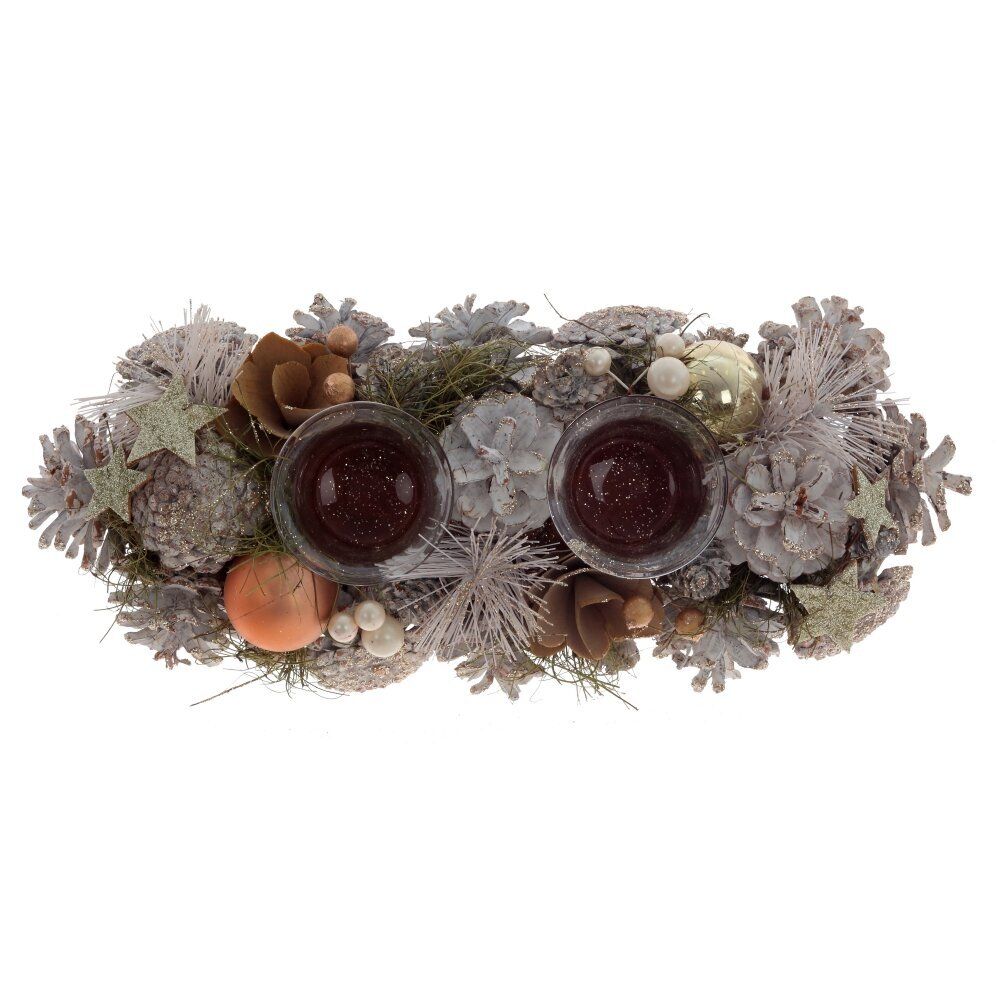 GAEM Подсвечник "Новогодняя композиция", L32 W14 H8,5 см