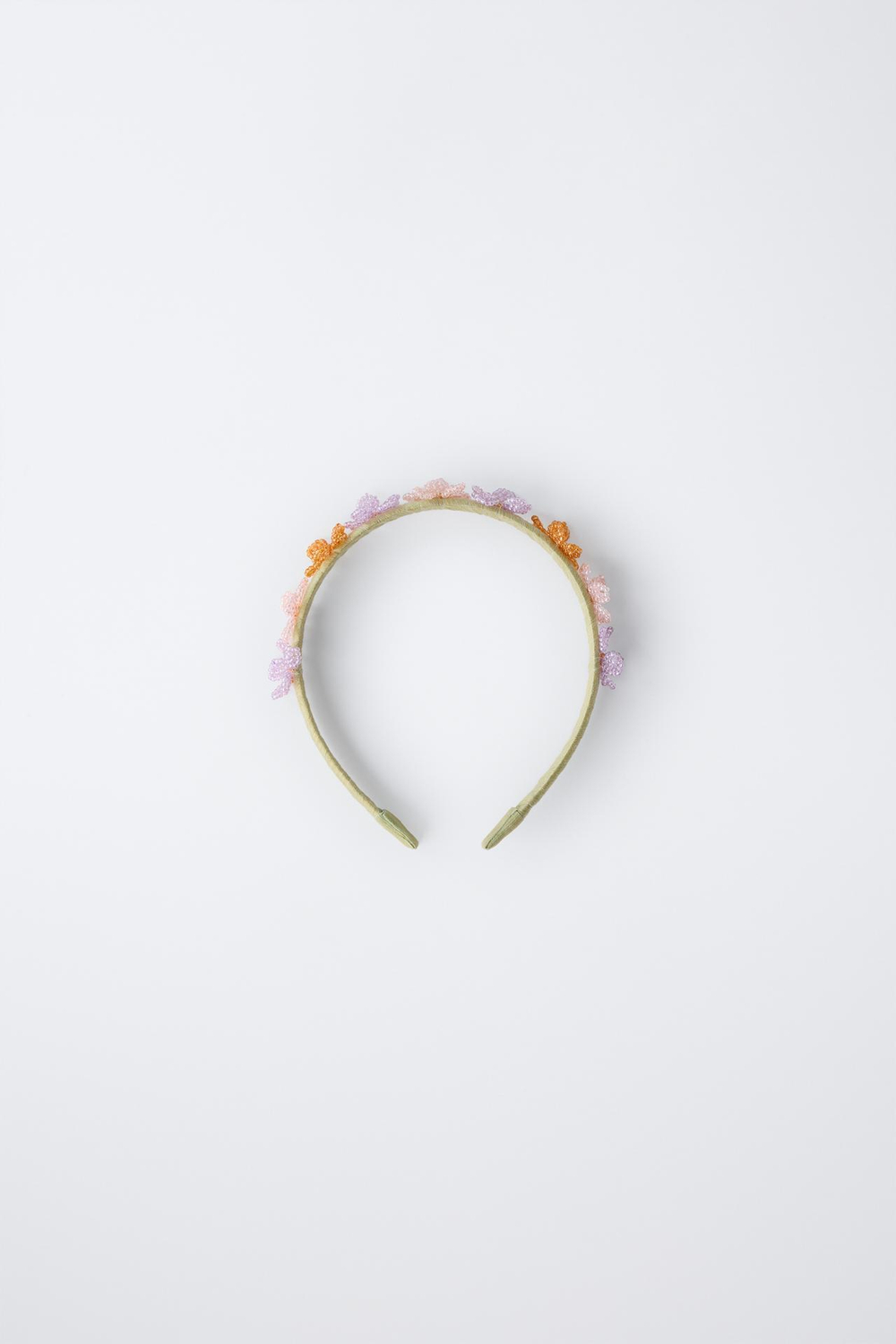 ZARA ОБОДОК С БИСЕРОМ, ЗЕЛЕНЫЙ