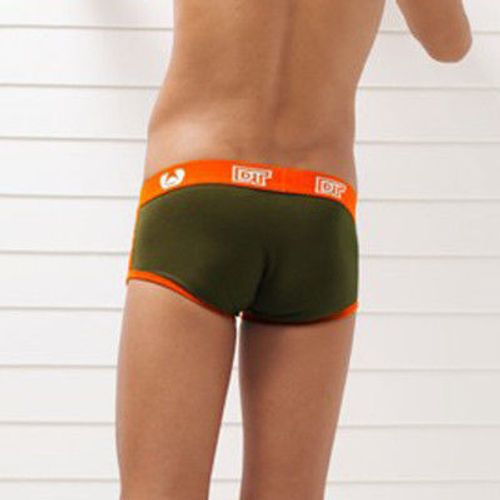 Мужские трусы хипсы хаки с оранжевым поясом GMW Brown Hip Boxer