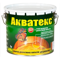 Защитно-декоративное покрытие для дерева АКВАТЕКС 2 в 1, желтый, 2.7 л