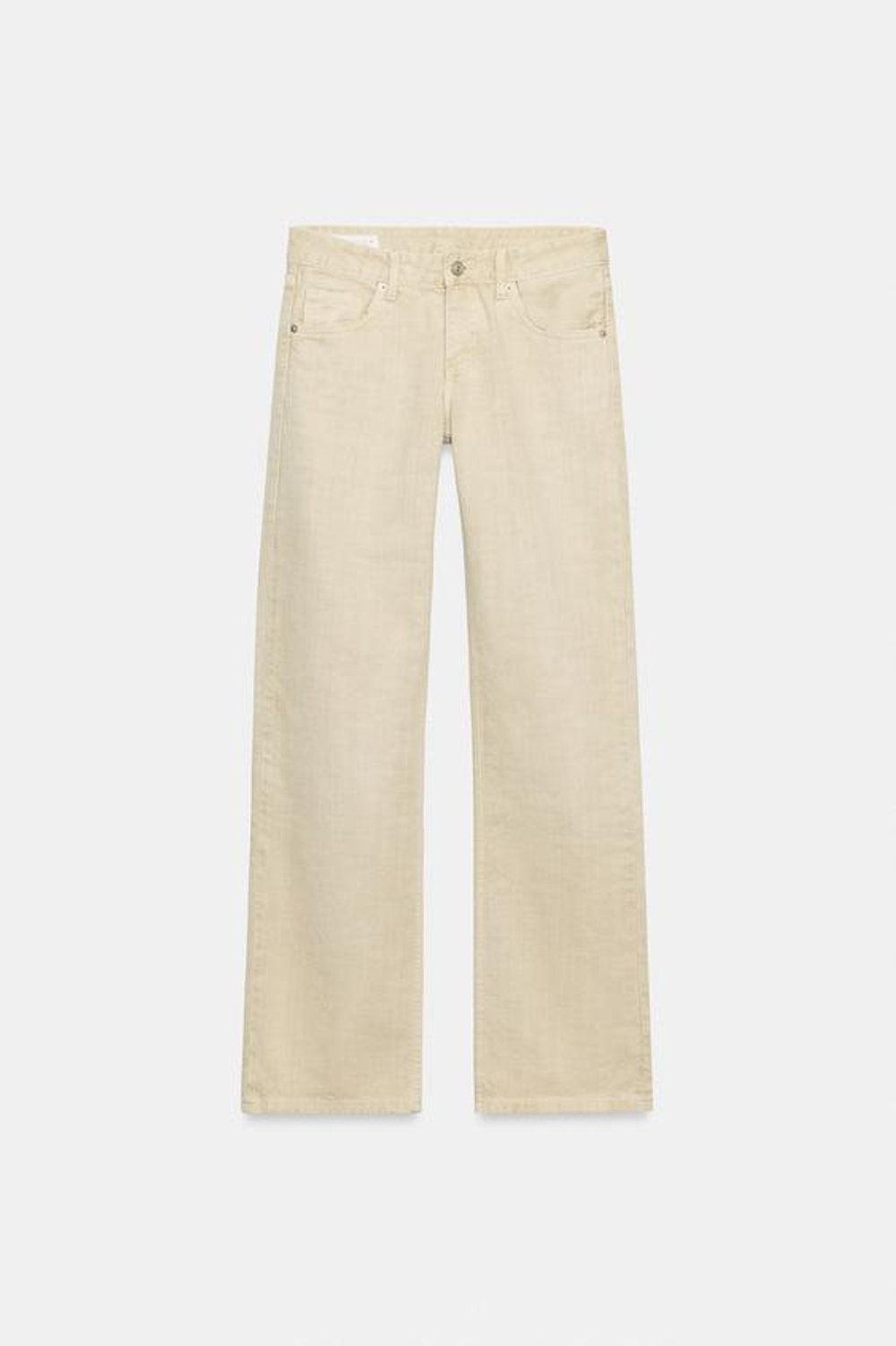 ZARA ДЖИНСЫ TRF WIDE-LEG С НИЗКОЙ ПОСАДКОЙ, СВЕТЛО-КОРИЧНЕВЫЙ