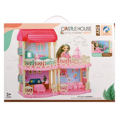 Дом для куклы с куклой мебелью коробка 556-5