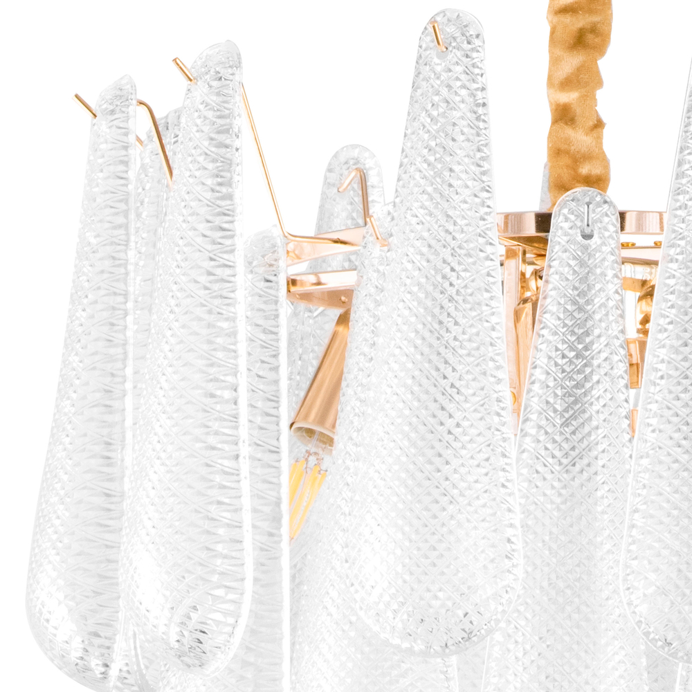 799082 (2КОР!) Люстра RETRO II 8х6W(led) E14 ЗОЛОТО/ПРОЗРАЧНЫЙ