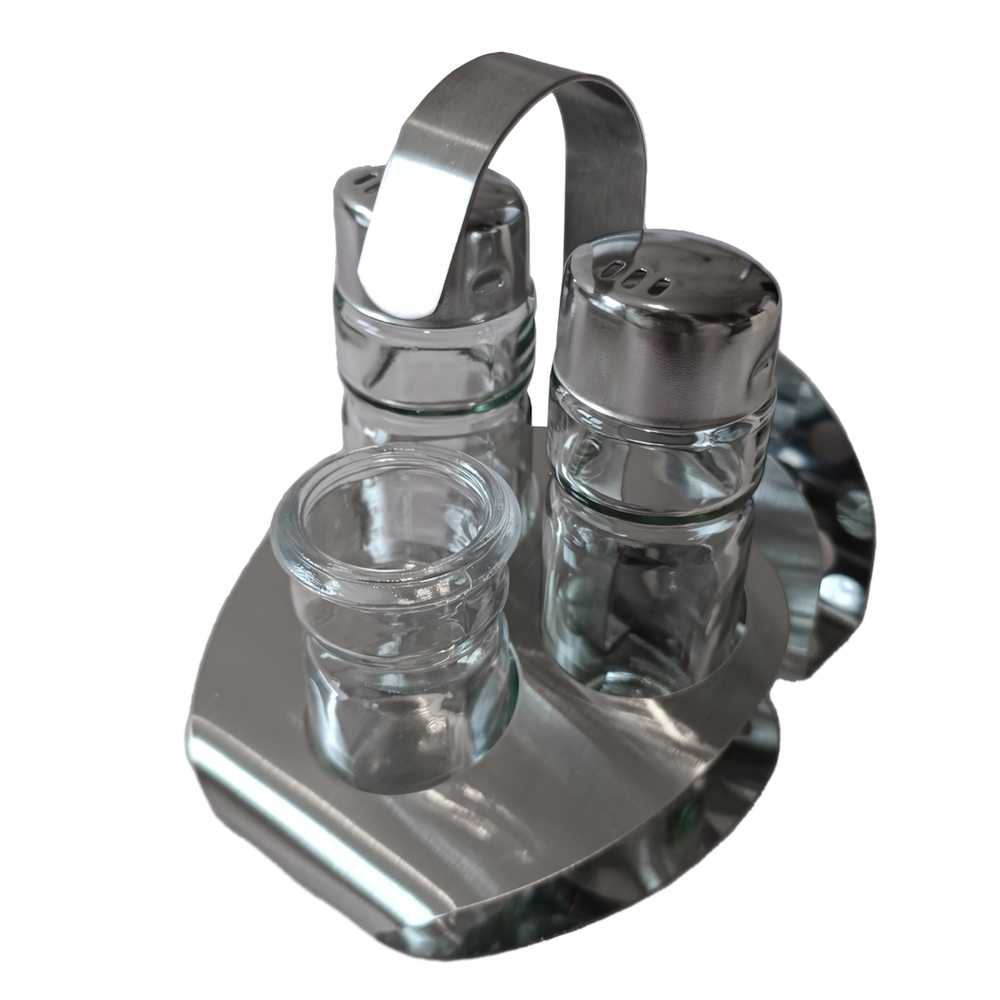 Набор для специй 5 предметов (подставка, емкости для соли, перца, зубочисток, салфетница)